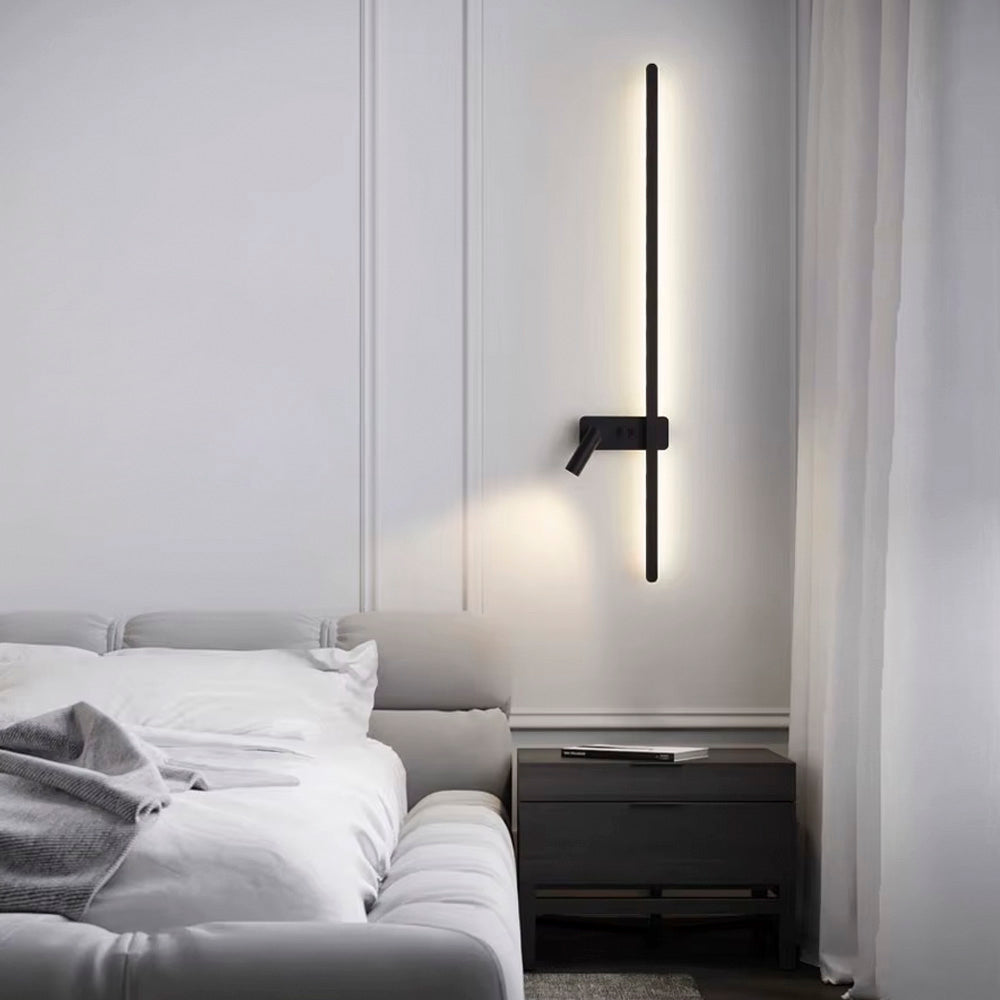 Настінні світильники з вимикачем на корпусі Strong line spot H-120 см Led 22W + 4W 4000K Left / Right Black 250318-100004241