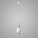 Підвісний білий світильник D-20/D-33 cm H-28 cm/ 56 cm White+ Black Smooth ball 260658-100008279