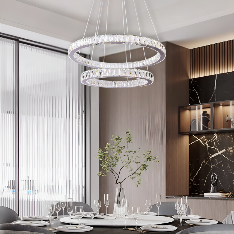 Люстра Double Crystal Rings 60 cm + 40 cm Chrome 250676-100005135