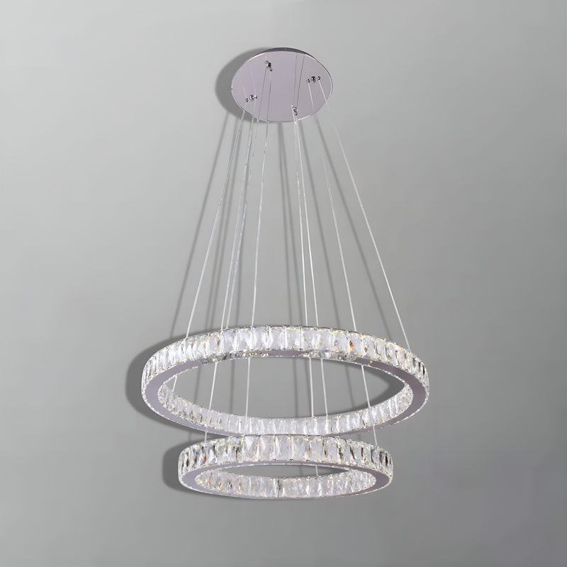 Люстра Double Crystal Rings 45 cm + 25 cm Chrome 250676-100005140