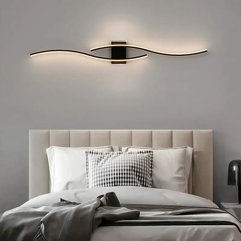 Бра Double Waves simple black Н60 / Н80 / Н100 / Н120  3000-6000K 240119-100003017