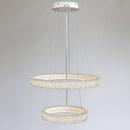 Люстра біла кільцева подвійна з рель'єфним плафоном D-60+40 cm Led 55W White Simple Ice 251235-100006815
