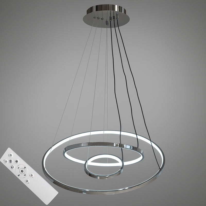 Люстра Rings Chrome з пультом 20+40+60 cm 100W 250942-100006112