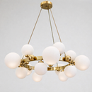 Люстра підвісна золота з білими плафонами D-73 cm G9x15 Gold + White Bubbles 260135-100007316