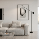 Торшер чорний з поворотним плафоном H-165 cm W-91 cm Led 10W 3000K Black Slim Groky 260866-100008549