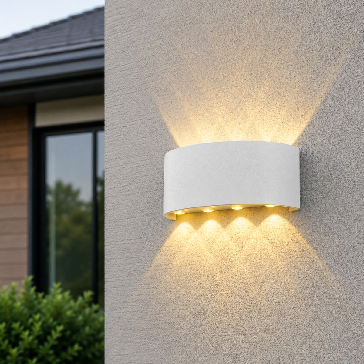 Настінний білий вуличний світильник Led 8W IP54 3000K White Leona 260619-100008171