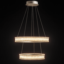 Люстра біла кільцева подвійна з рель'єфним плафоном D-60+40 cm Led 55W White Simple Ice 251235-100006815
