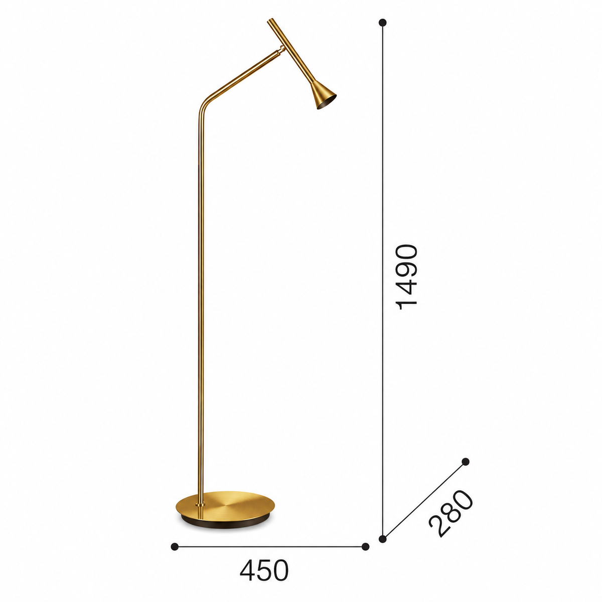Торшер золотий H-151 cm Led 4,5W 3000K Gold Cassey 260840-100008758