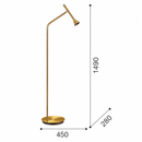 Торшер золотий H-151 cm Led 4,5W 3000K Gold Cassey 260840-100008758