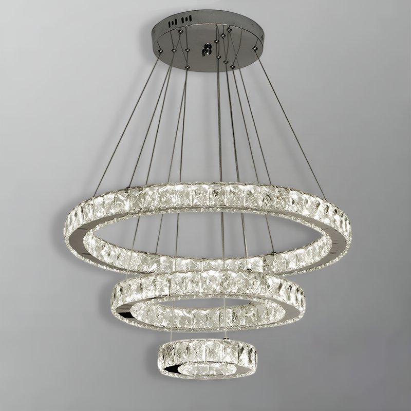 Люстра Triple Crystal Rings 60 cm + 40 cm + 20 cm Chrome 250676-100005143