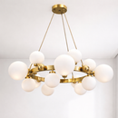 Люстра підвісна золота з білими плафонами D-92 cm G9x18 Gold + White Bubbles 260135-100007317