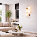 Настінний світильник золотий з чотирма білими плафонами H-70 cm G9x4 Gold+White Four Balls 260319-100007698