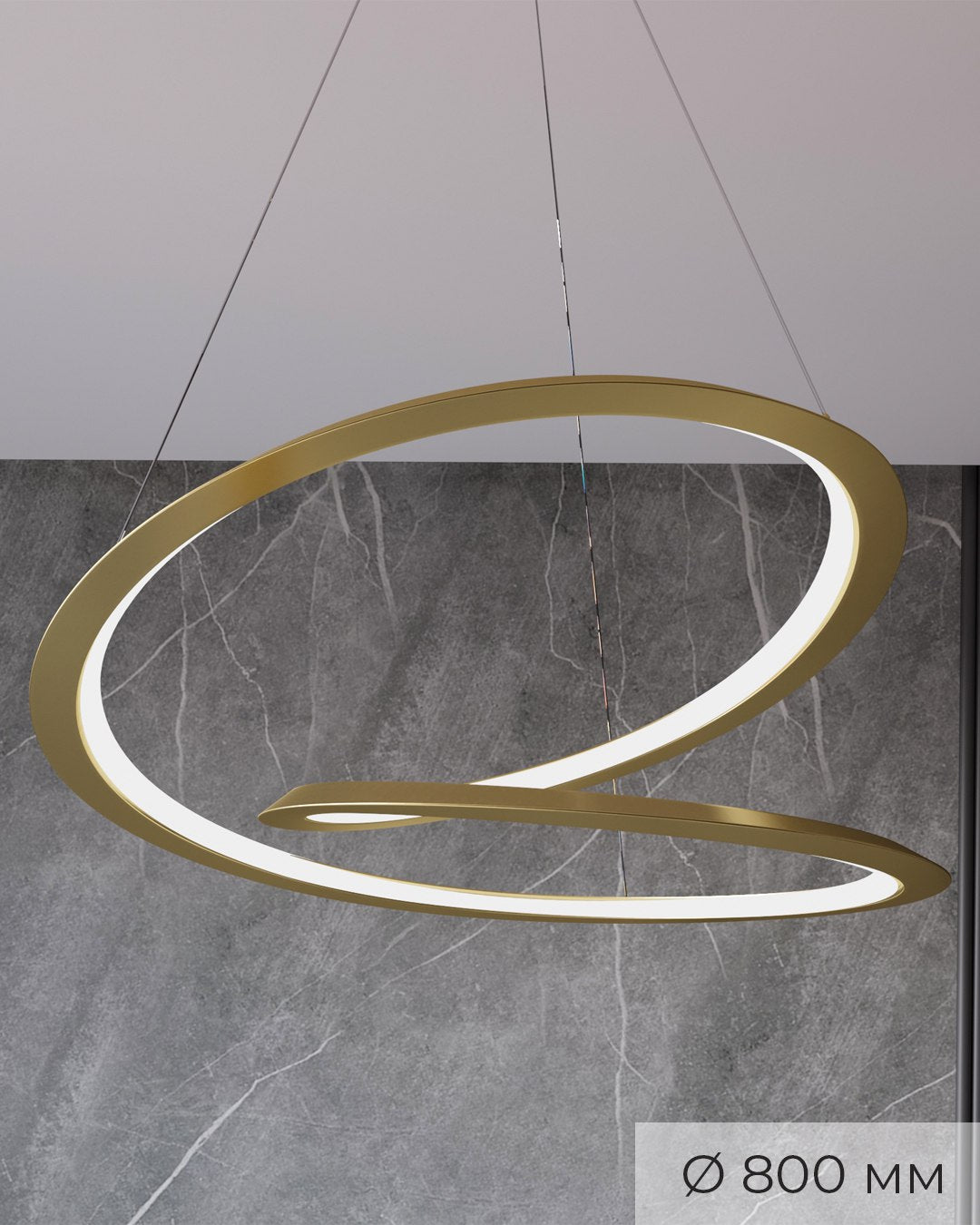 Підвісні світильники золоті 4000К Gold D-52 cm/ 76 cm Led 30W / 40W Gold Helix 231026-100002679