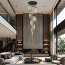 Каскадна люстра чорна D-80 cm Led 235W 4000K Black Cascade Imitation Bubbles 260522-100008007