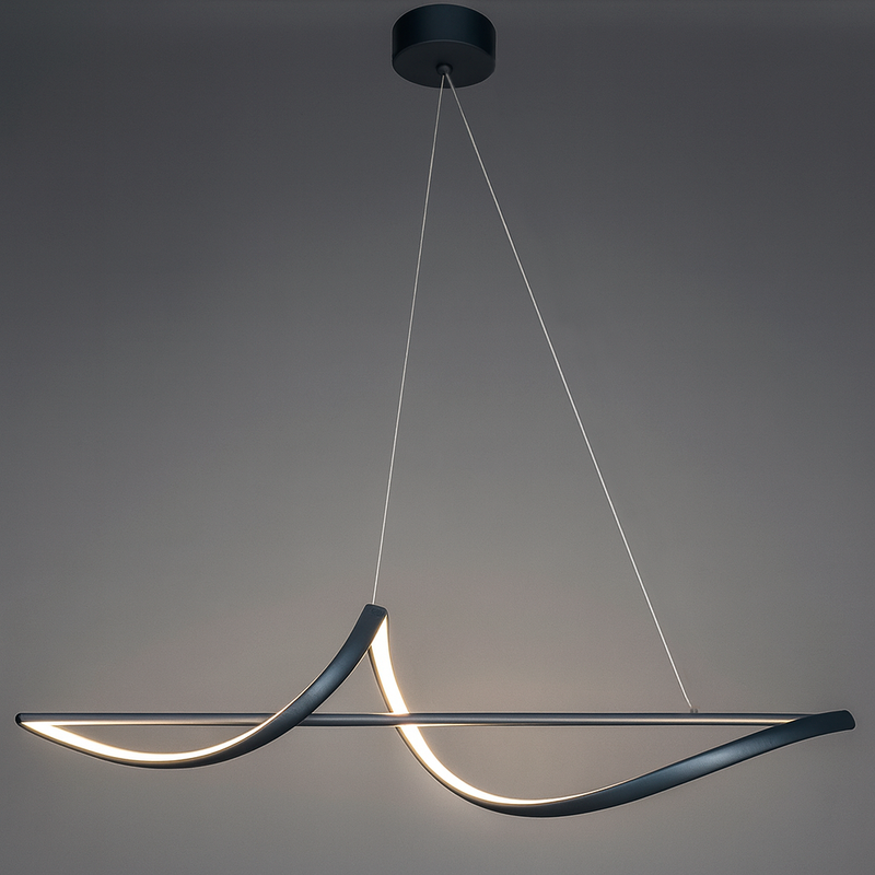 Люстра чорна видовжена L- 120 cm W-28 cm Led 115W Black Line One Wave 251088-100006357