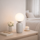 Лампа настільна біла з білим матовим плафоном H-35 cm E14 White Matte Bulb 260209-100007484