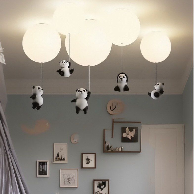 Стельові світильники Panda ball 1xE27 D150 / D200 / D250 Black + White 250331-100004246