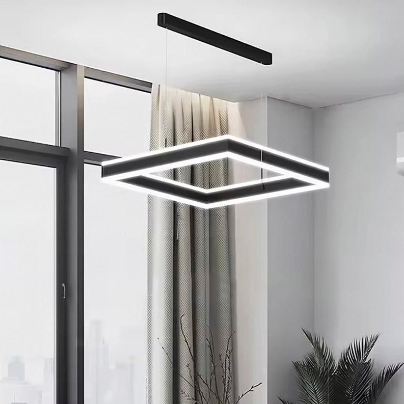 Підвісний світильник D-60 cm Led 106W 3000K 4000K 6000K Black Square 250218-100004182