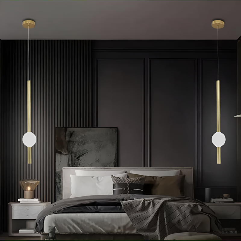 Підвісний світильник Tube H-60cm / H-90cm Gold+White Elegant 4000К 250618-100005156
