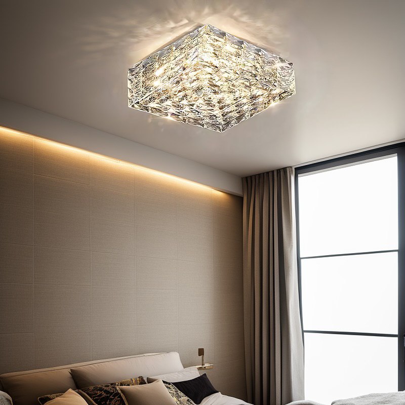 Люстра стельова Gold crystal square H160 L400xL400 Led 38W / L520xL520 Led 52W Gold / Chrome 240722-100003438