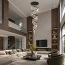 Каскадна люстра чорна D-80 cm Led 235W 4000K Black Cascade Imitation Bubbles 260522-100008007