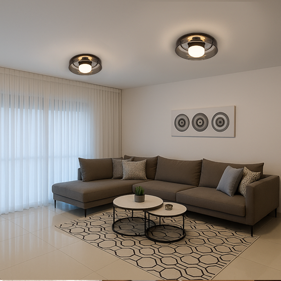 Стельовий світильник з димчастим плафоном D-23 cm Led 5W Smoke Dome Lamp 251036-100006404