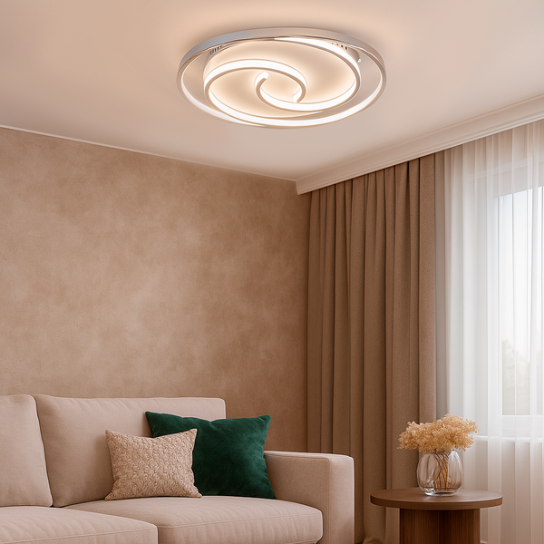 Стельова люстра біла світлодіодна L-50 cm Led 75W White Double Geometry Oval 250964-100006154
