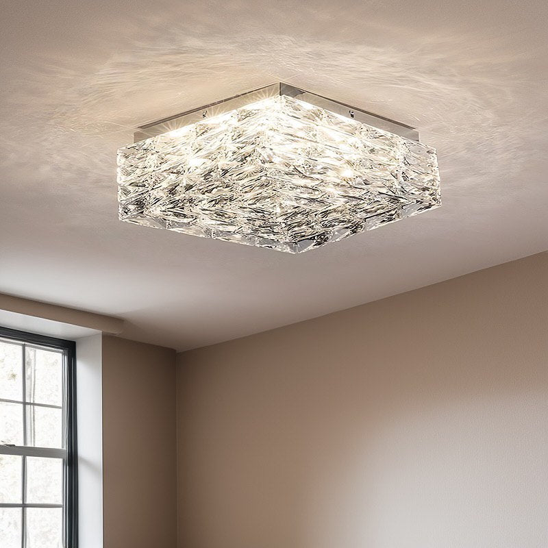 Люстра стельова H-16 cm L-40 cm/ 52 cm Led 38W / 52W Gold / Chrome Crystal square 240722-100003438