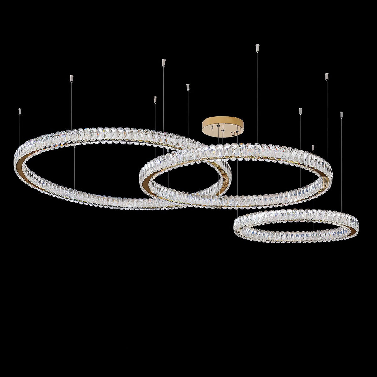 Підвісний світильник D200 + D400 + D600 Led 150W Gold Crystal Diamond circle 250176-100004022