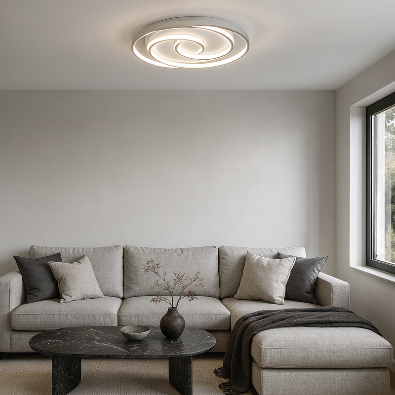 Стельова люстра біла світлодіодна L-50 cm Led 75W White Double Geometry Oval 250964-100006154