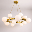 Люстра підвісна золота з білими плафонами D-106 cm G9x24 Gold + White Bubbles 260135-100007318