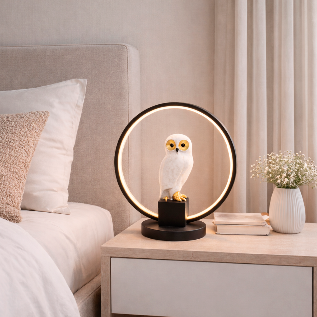 Настільна лампа з оригінальним плафоном H-33 cm Led 4W Black Owl 260240-100007503