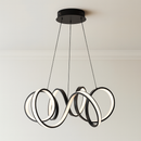 Люстра чорна підвісна D-50 cm / 70 cm Led 42W / 62W Curly ring titanium black 251018-100006284