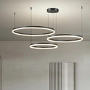 Підвісна люстра чорна з пультом 3000K-6000K D-40+50+60 cm Led 120W / D-40+60+80 cm Led 130W Black Kukho Circle 260419-100007809