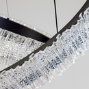 Люстра чорна кільцева подвійна з рель'єфним плафоном D-60+40 cm Led 55W Black Simple Ice 251235-100006816