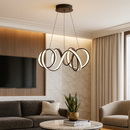 Люстра чорна підвісна D-50 cm / 70 cm Led 42W / 62W Curly ring titanium black 251018-100006284