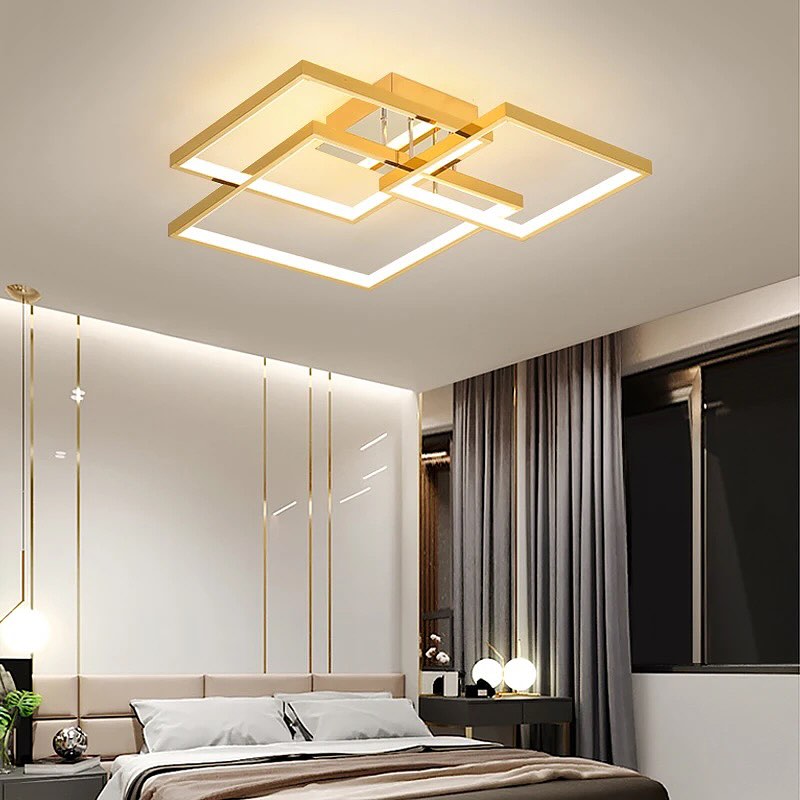 Люстра стельова з пультом Squares only H130 (S) 420x420 Led 120W / (M) 530x530 Led 150W Silver / Gold / Coffee / Black / White 3000K  4000K 6000K 240419-100003218