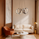 Люстра чорна підвісна D-50 cm / 70 cm Led 42W / 62W Curly ring titanium black 251018-100006284