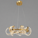 Люстра підвісна золота з акриловим фігурним плафоном D-60 cm / D-80 cm Led 18W / 30W Gold Curly Aurora 260735-100008416