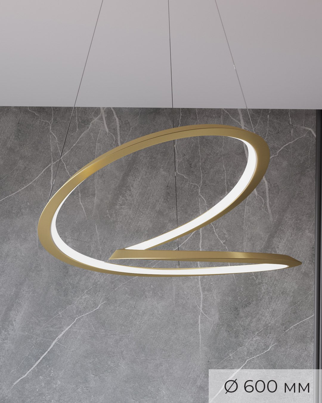 Підвісні світильники золоті 4000К Gold D-52 cm/ 76 cm Led 30W / 40W Gold Helix 231026-100002679