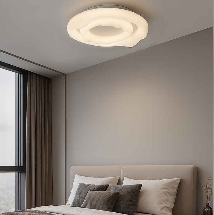 Люстра біла стельова світлодіодна з пультом D-50 cm Led 80W White Dribble Double 250831-100005789