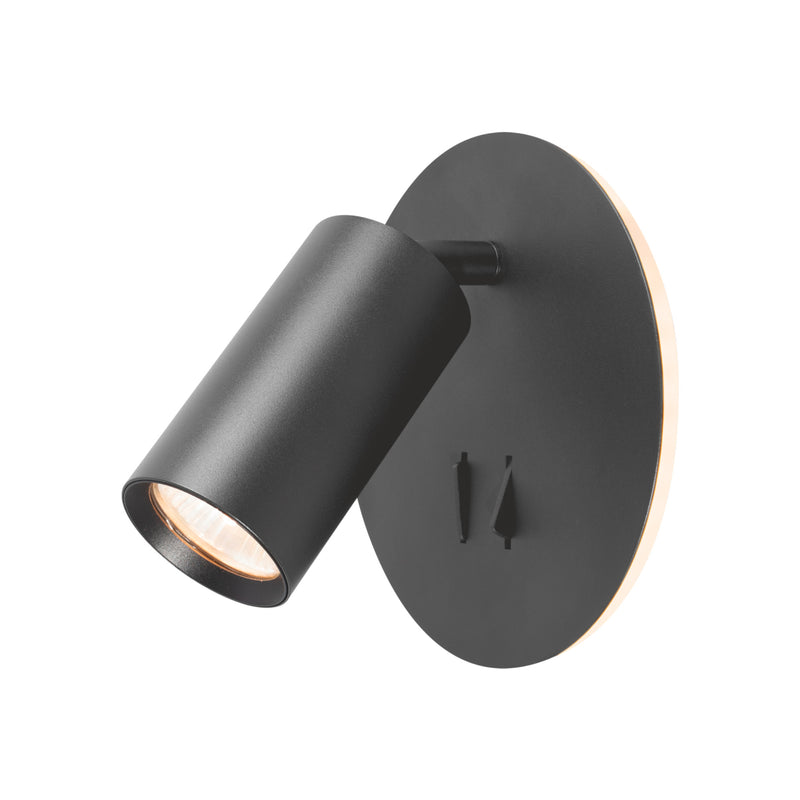 Настінний світильник чорний з вимикачем на корпусі D-16 cm GU10 Black Spot 251254-100006802