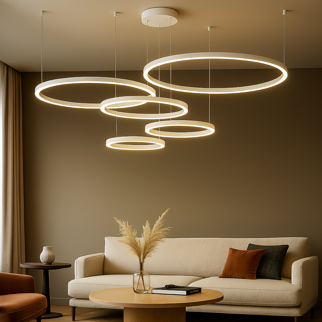 Підвісні люстри з пультом Kukho Circle 30+40+50+60+80 cm Gold / Black / Silver / White 3000K-6000K 240219-100003028