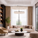 Люстра подвійна срібна з кришталевими плафонами 80+60 cm Led 140W Crystal Ice 260118-100007098