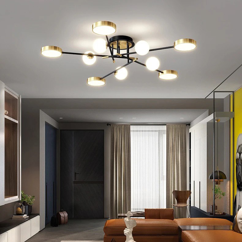 Стельовий світильник Molecular new D-126 см Led + 5xG9 Black + Gold + White 240527-100003330