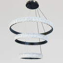 Люстра чорна кільцева потрійна з рель'єфним плафоном D-80+60+40 cm Led 104W Black Simple Ice 251235-100006818