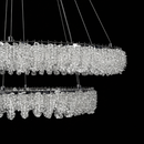Люстра подвійна срібна з кришталевими плафонами 80+60 cm Led 140W Crystal Ice 260118-100007098