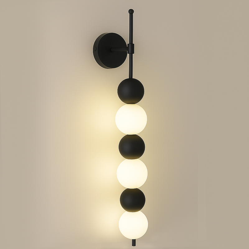 Настінний світильник H-85cm Led Black+White Bead Pearl 251118-100006513