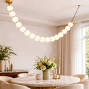 Люстра золота з білими матовими плафонами L-180 /210 /250 /280 /330 cm Led Gold+White Pearls 260118-100007019