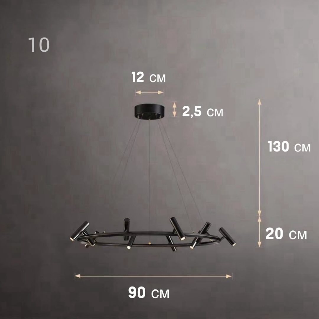 Підвісний світильник Люстра Pointer 4000K Black D-60 Led 18W / D-80 Led 28W / D-90 Led 35W 240518-100003307